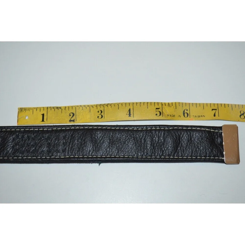 Rare VTG Iliac Golf Soft Black Leather Belt  USA Made Unbranded Gripper Buckle